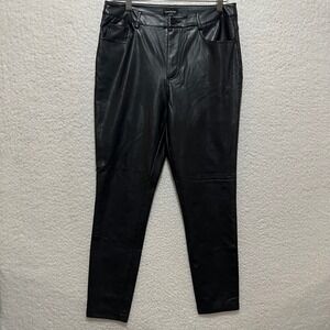 Bebe Faux Leather Pants Black High Rise Skinny Leg Size 31‎